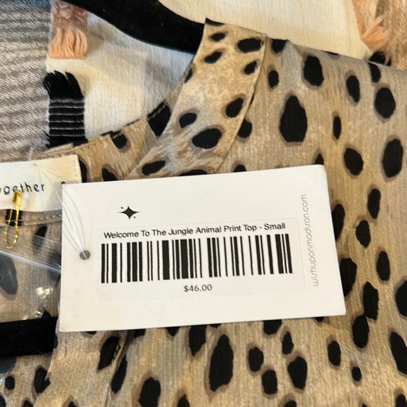 By Together Brown and Black Cap Sleeve Blouse - Picture 3 of 6